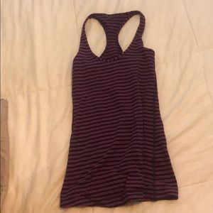 Purple and black striped tank